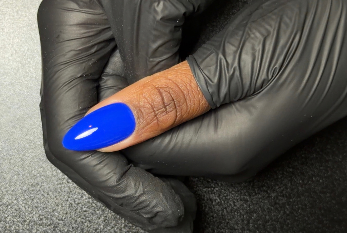 Stormy HEMA Free Gel Polish on hand