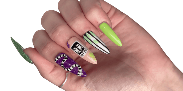 Halloween Nail Art Tutorial: Beetle Juice