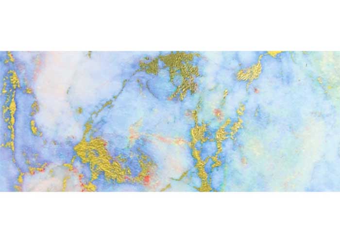 57 - Light Blue & Gold Marble Foil