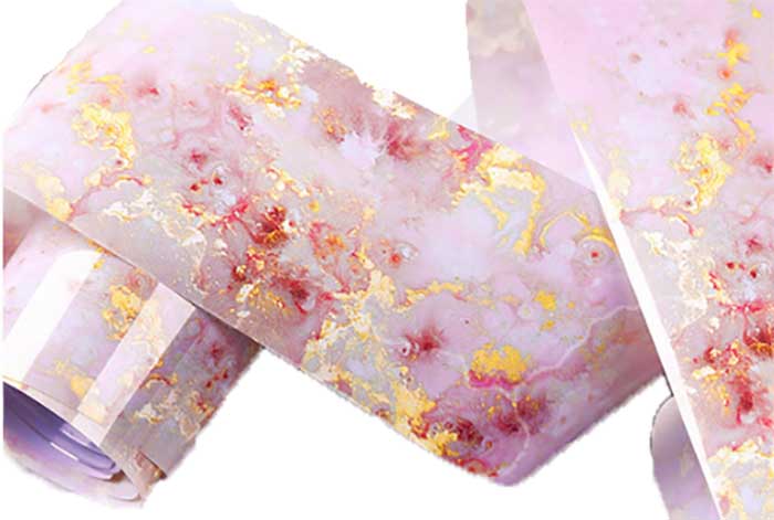59 - Light Pink With Gold Marble Foil